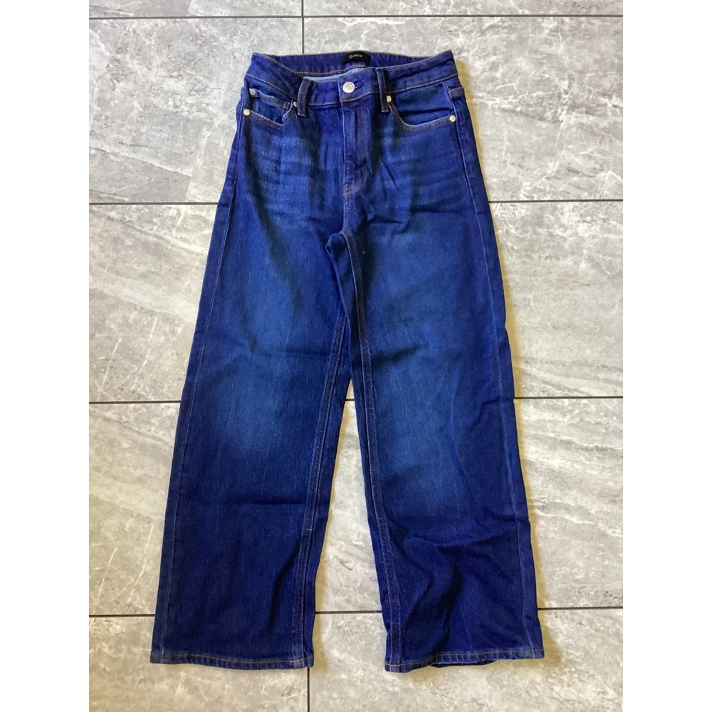 Quince Bella Stretch Relaxed Straight Jeans 26 Stormy Blue Organic Cotton Denim